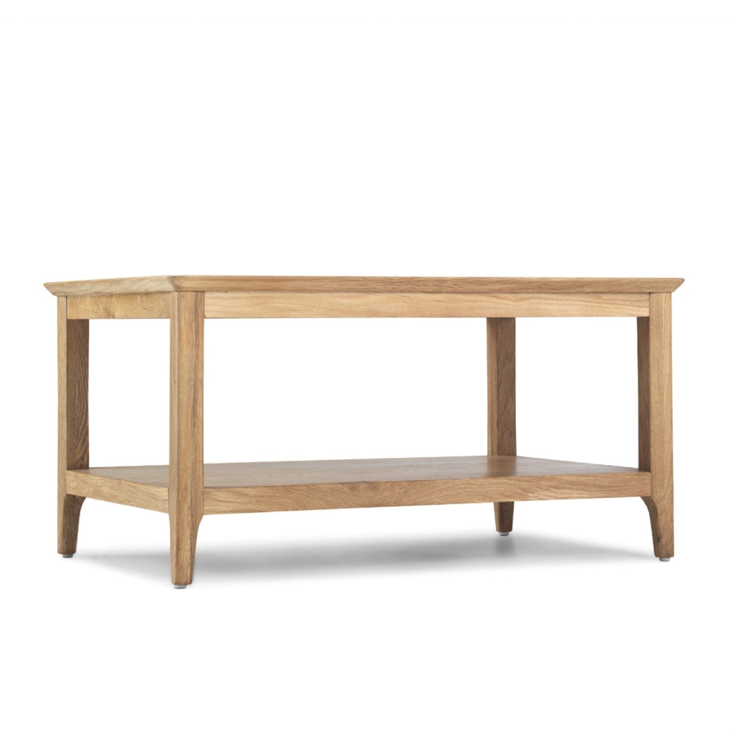Solid Oak Rectangular Coffee Table with Shelf - Home Furniture Interiors