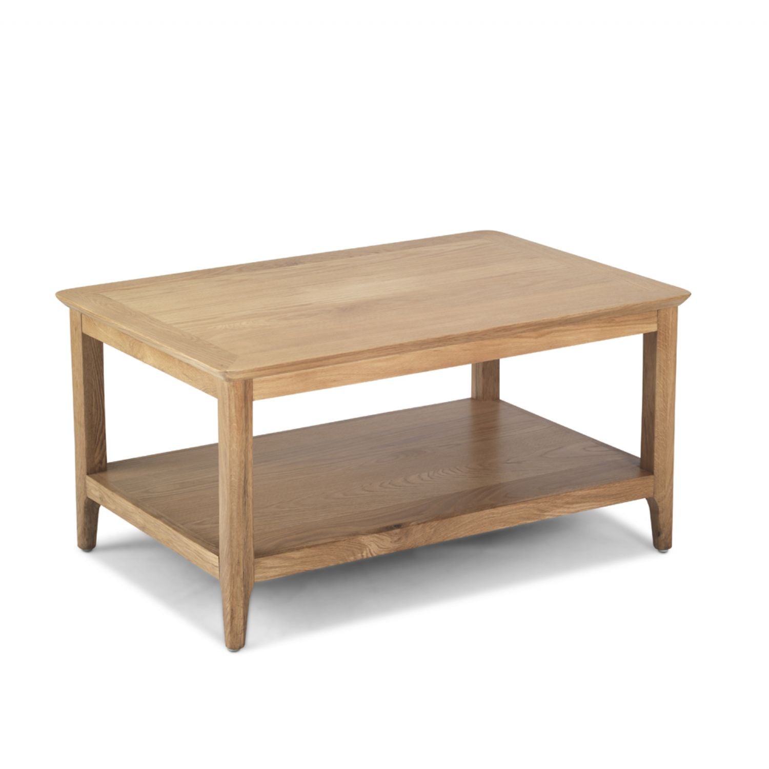 Solid Oak Rectangular Coffee Table with Shelf - Home Furniture Interiors