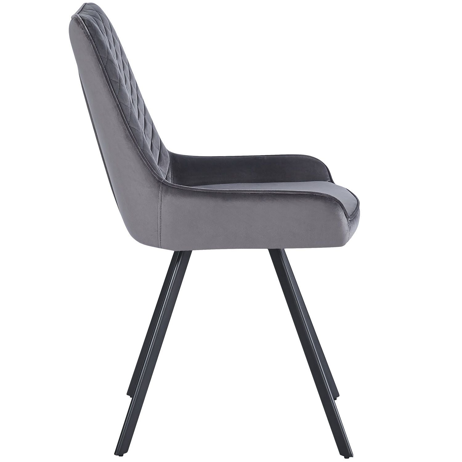 JAGER N Velvet Light Grey Black Legs - Home Furniture Interiors