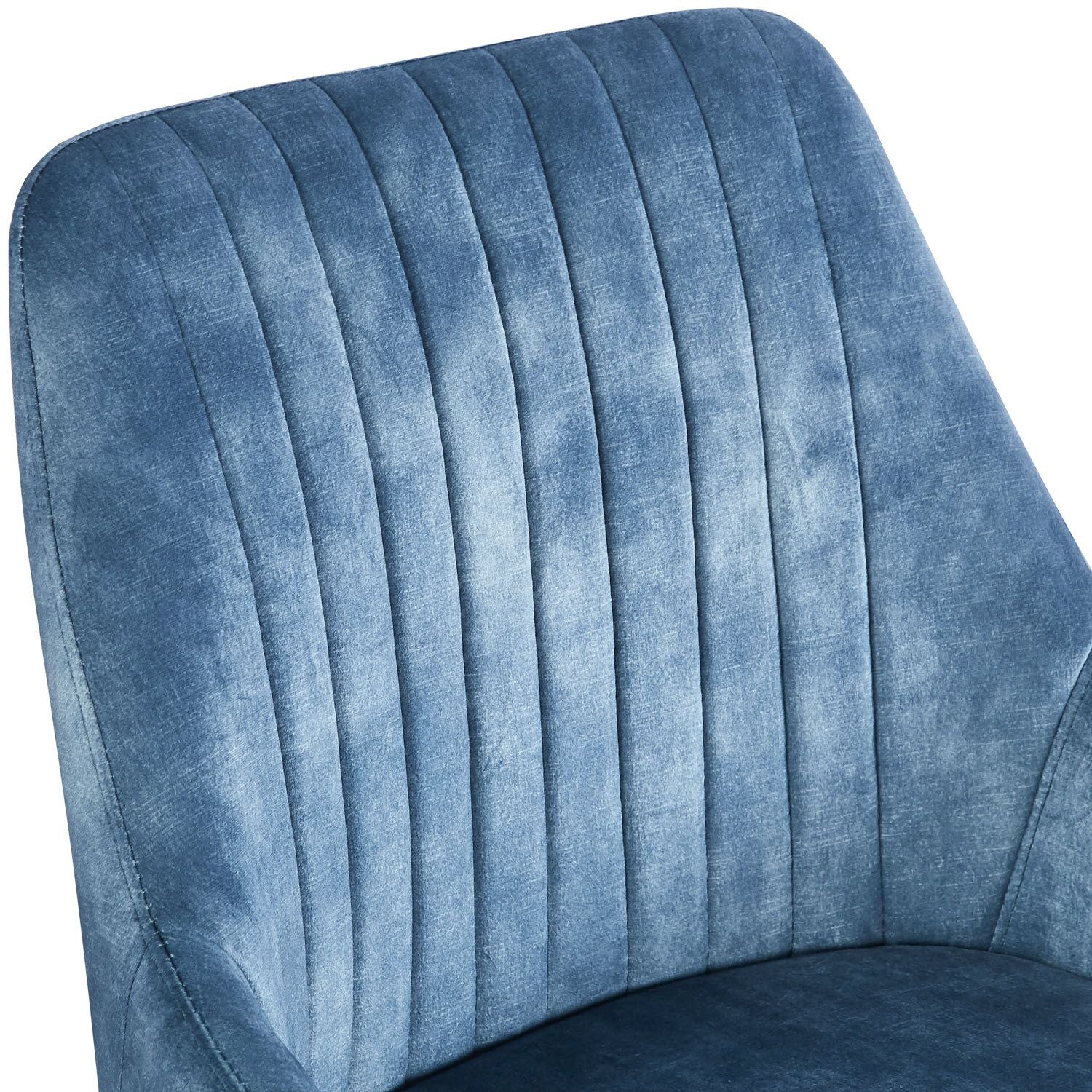 HUGO S Velvet Blue Swivel Black Legs - Home Furniture Interiors