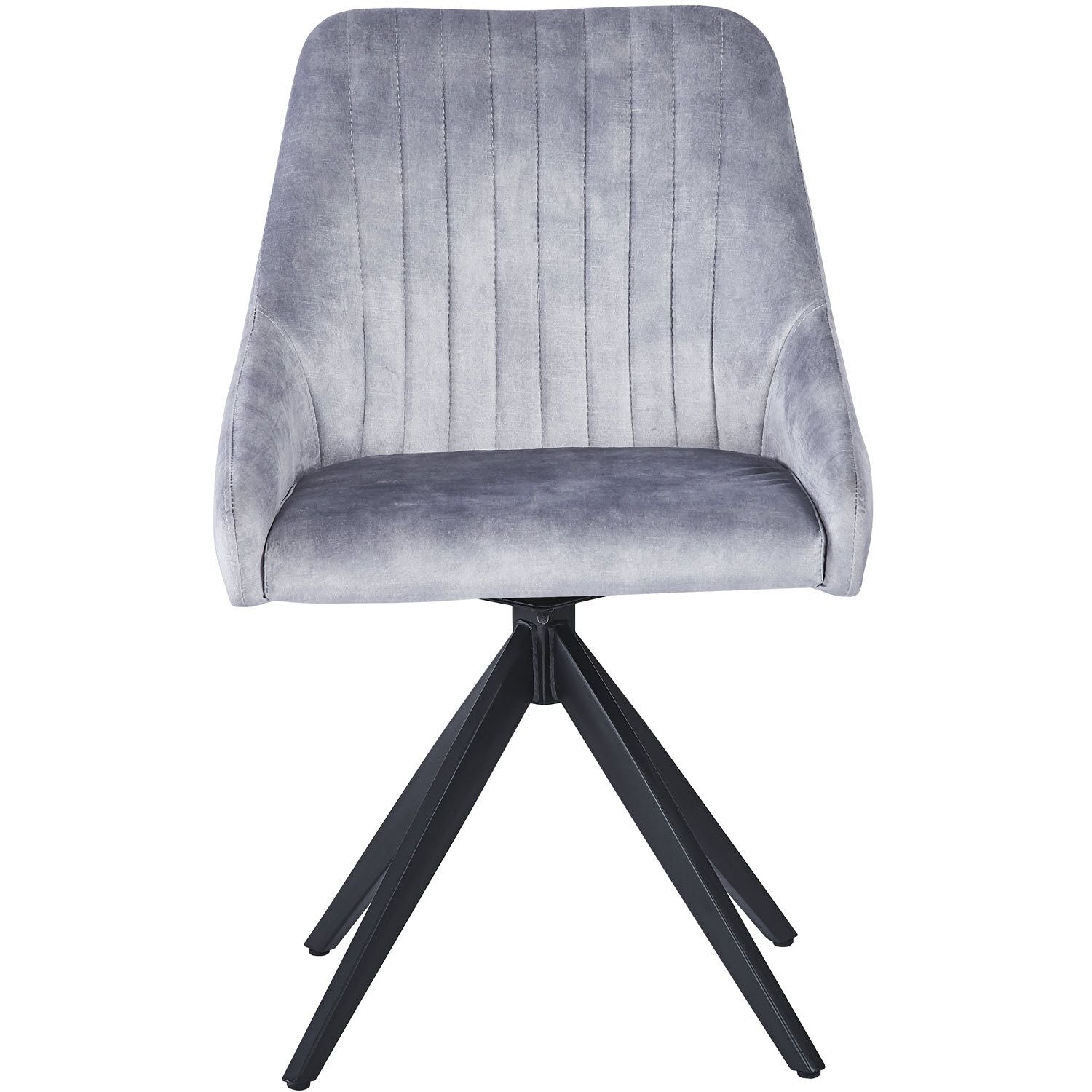 HUGO S Velvet Light Grey Swivel Black Legs - Home Furniture Interiors