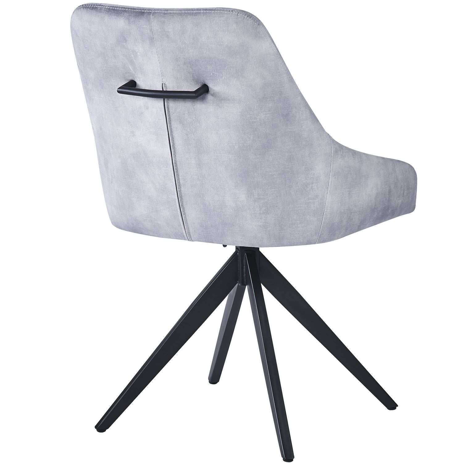 HUGO S Velvet Light Grey Swivel Black Legs - Home Furniture Interiors