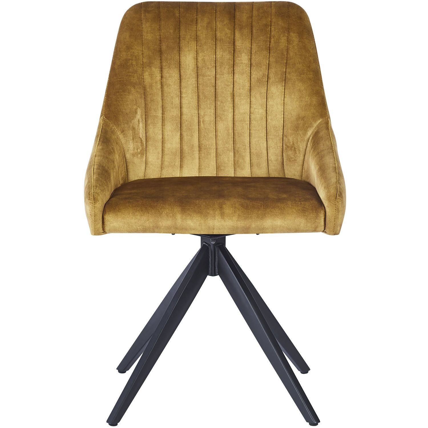 HUGO S Velvet Mustard Swivel Black Legs - Home Furniture Interiors
