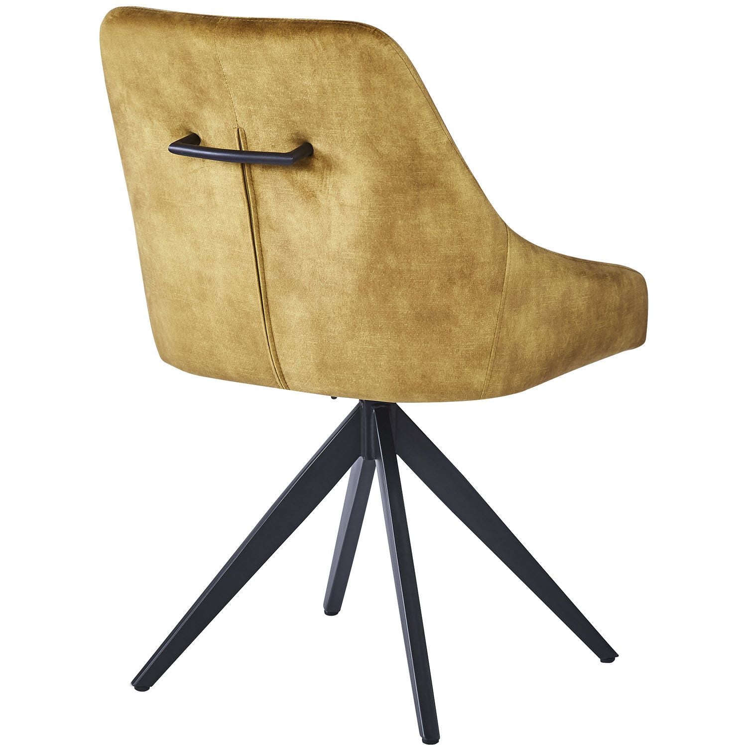 HUGO S Velvet Mustard Swivel Black Legs - Home Furniture Interiors