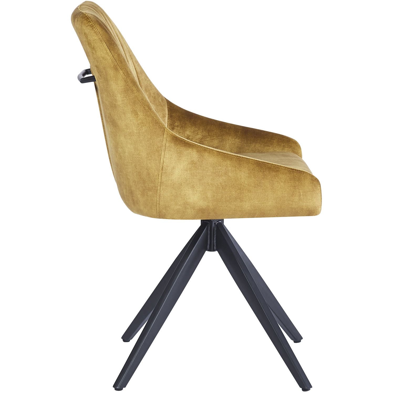 HUGO S Velvet Mustard Swivel Black Legs - Home Furniture Interiors