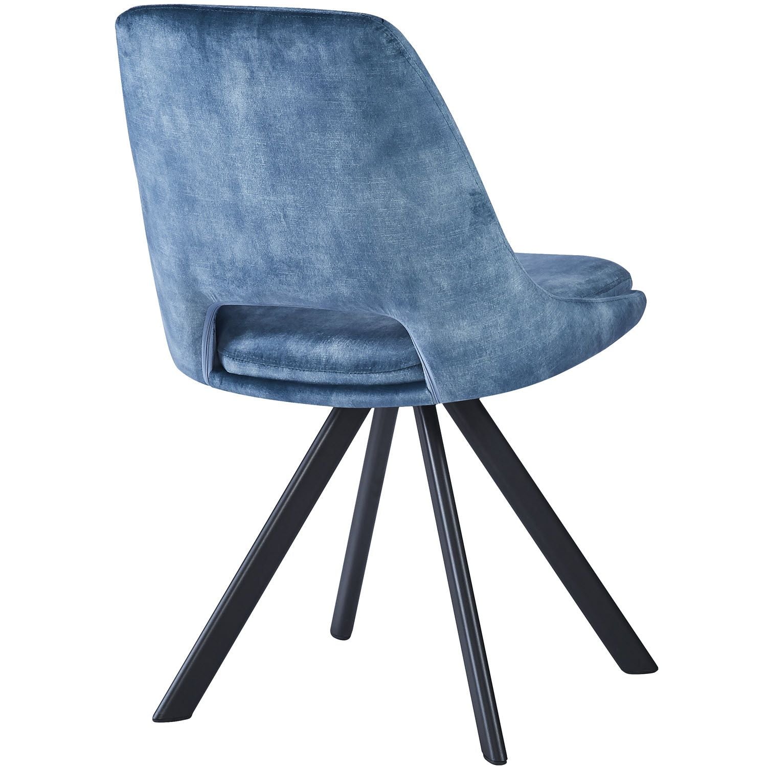 KASPER S Velvet Blue Swivel Black Legs - Home Furniture Interiors