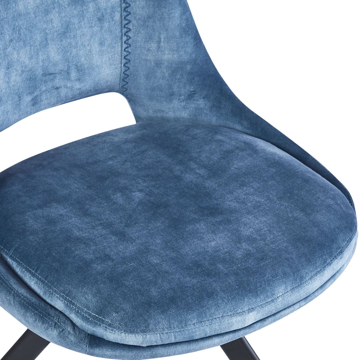 KASPER S Velvet Blue Swivel Black Legs - Home Furniture Interiors