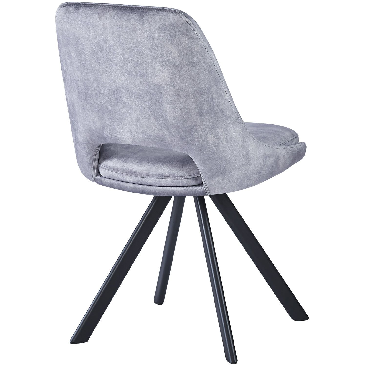 KASPER S Velvet Light Grey Swivel Black Legs - Home Furniture Interiors