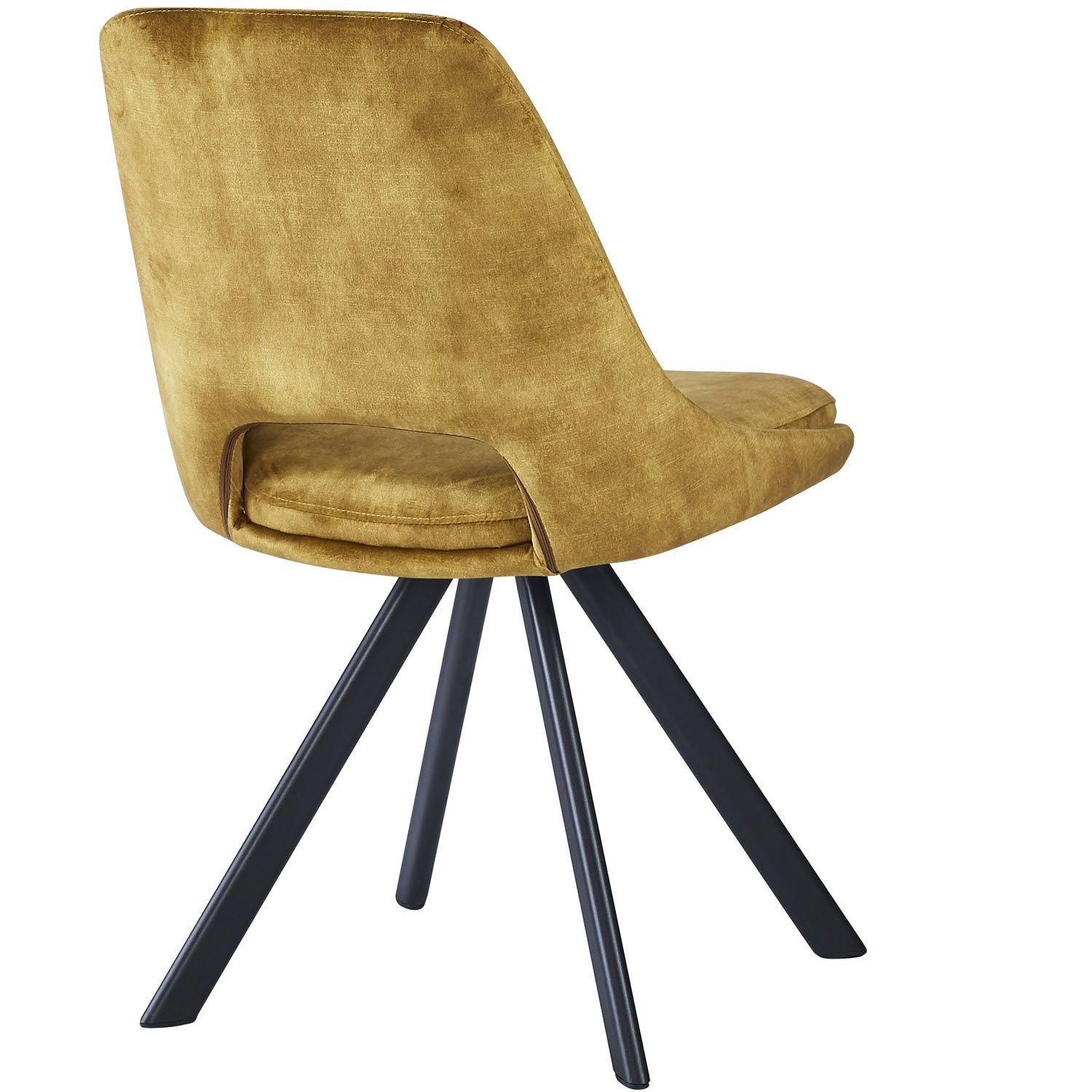 KASPER S Velvet Mustard Swivel Black Legs - Home Furniture Interiors