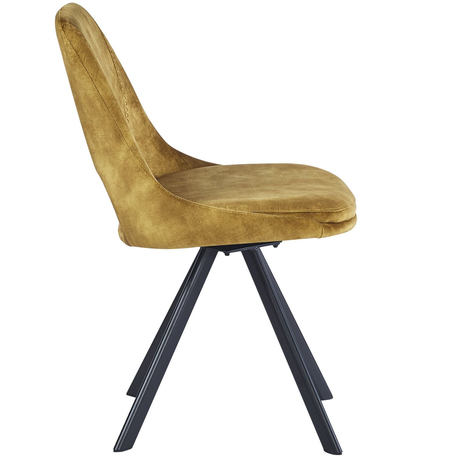 KASPER S Velvet Mustard Swivel Black Legs - Home Furniture Interiors