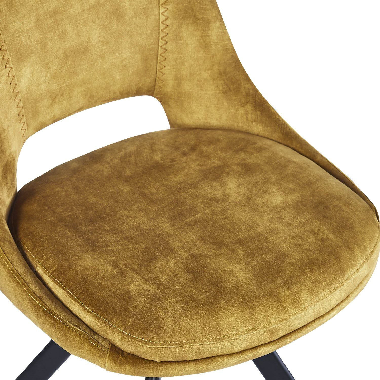 KASPER S Velvet Mustard Swivel Black Legs - Home Furniture Interiors