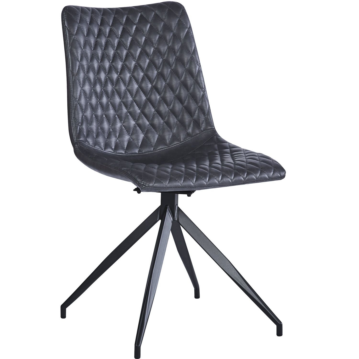VALI S Pu Black Swivel Black Legs - Home Furniture Interiors