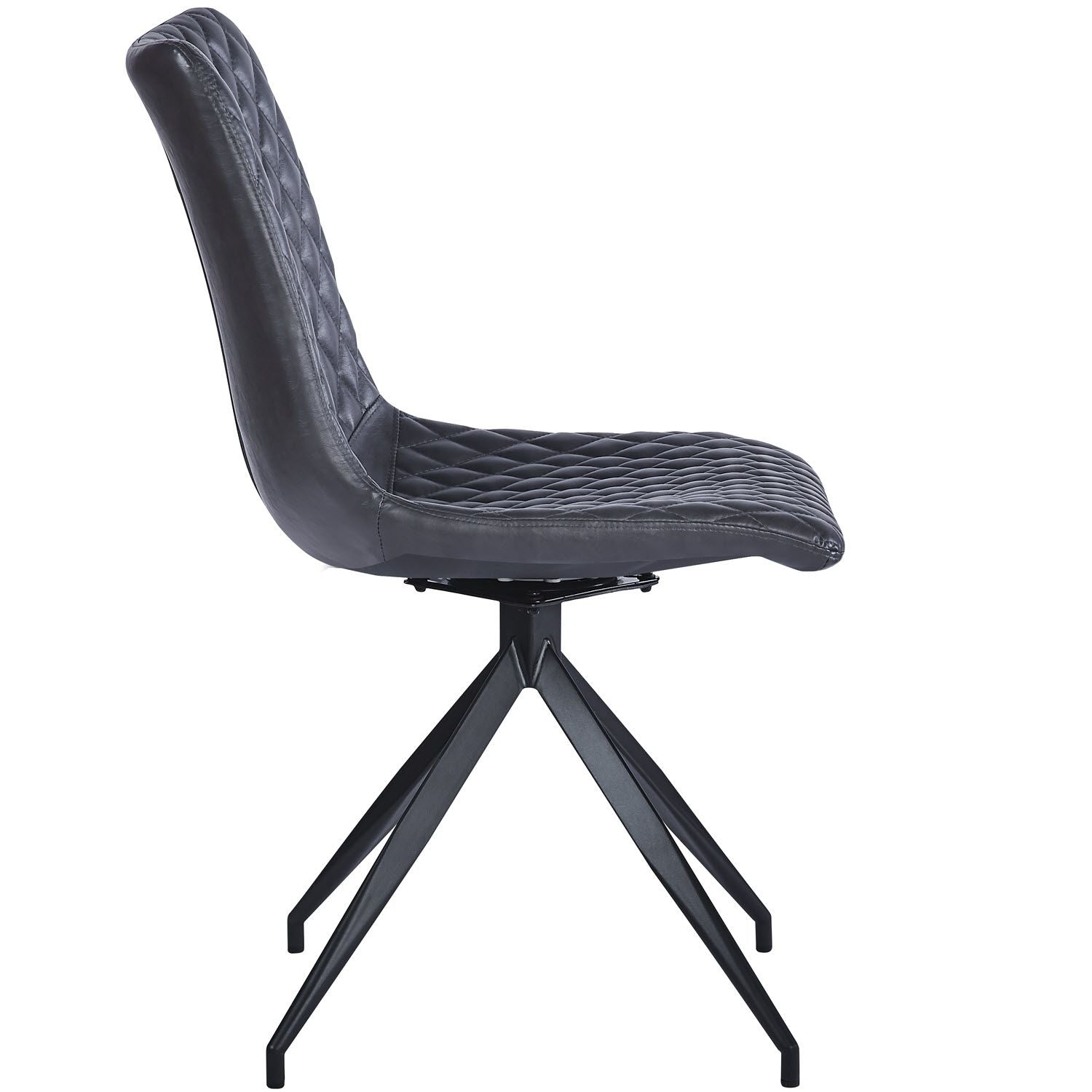VALI S Pu Black Swivel Black Legs - Home Furniture Interiors