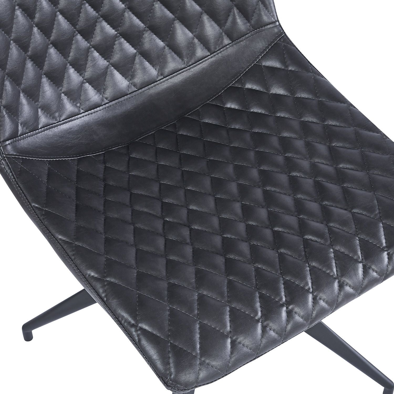 VALI S Pu Black Swivel Black Legs - Home Furniture Interiors