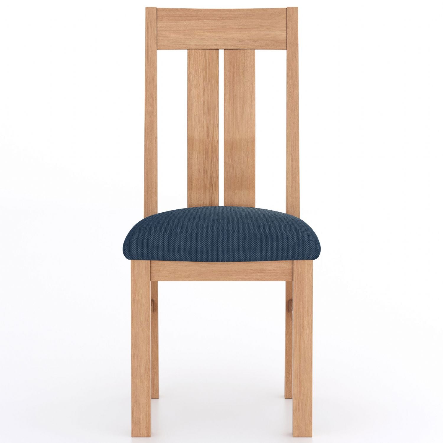 Traditional Natural Oak Dining Chair With Upholstered Seat - Home Furniture Interiors