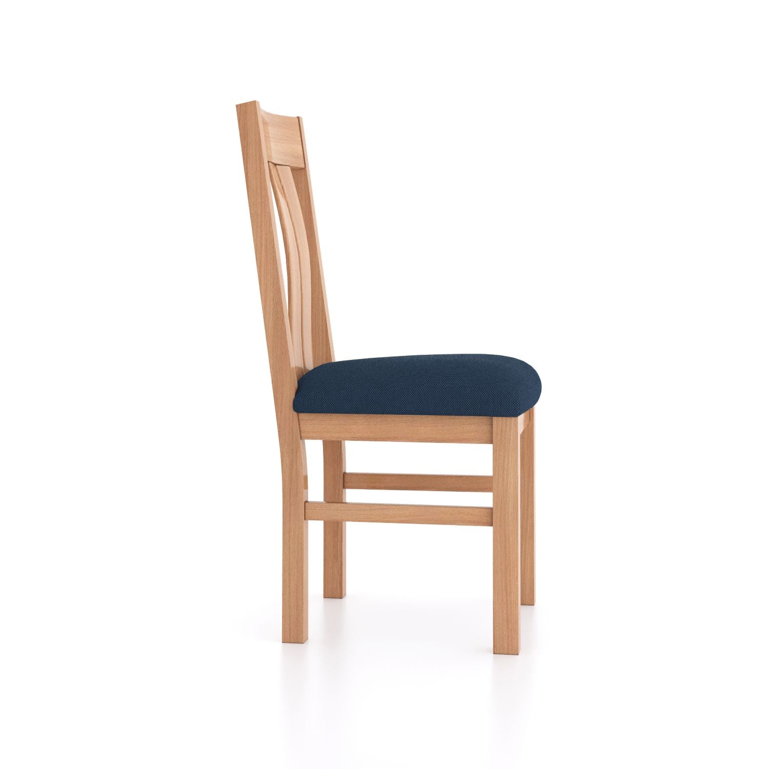 Traditional Natural Oak Dining Chair With Upholstered Seat - Home Furniture Interiors