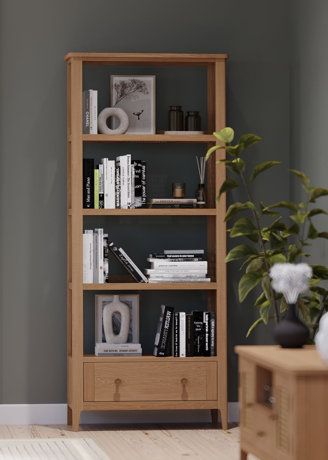Halmstad Natural Oak Ladder Unit