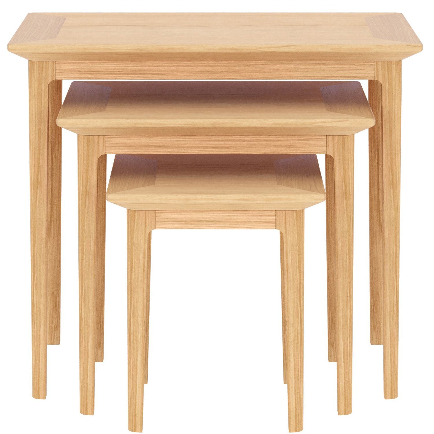 Solid Traditional Oak Nest of 3 Tables - Home Furniture Interiors
