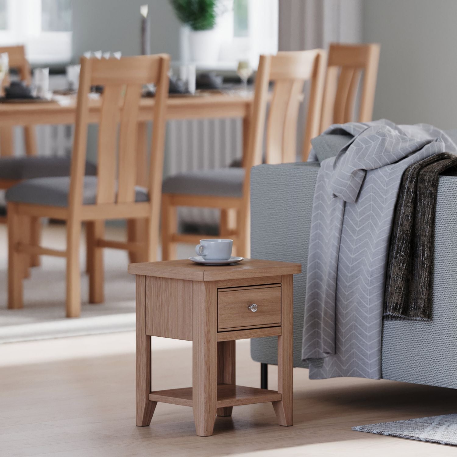 Arlyn Natual Oak Lamp Table - Home Furniture Interiors