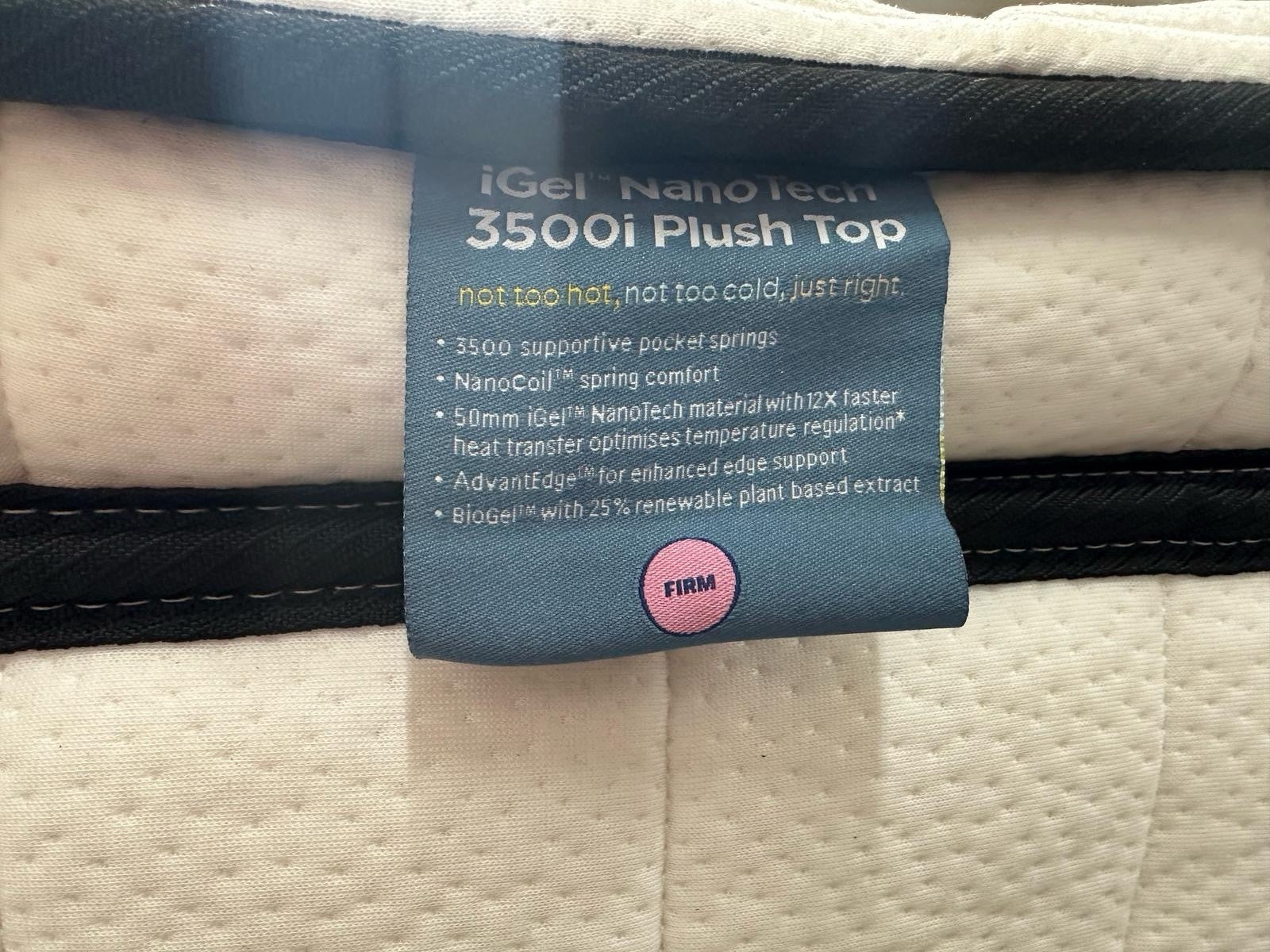 IGEL 3500i Nanotech 4ft 6 Double Plushtop Mattress RRP £1499 Best Price Online B - Home Furniture Interiors