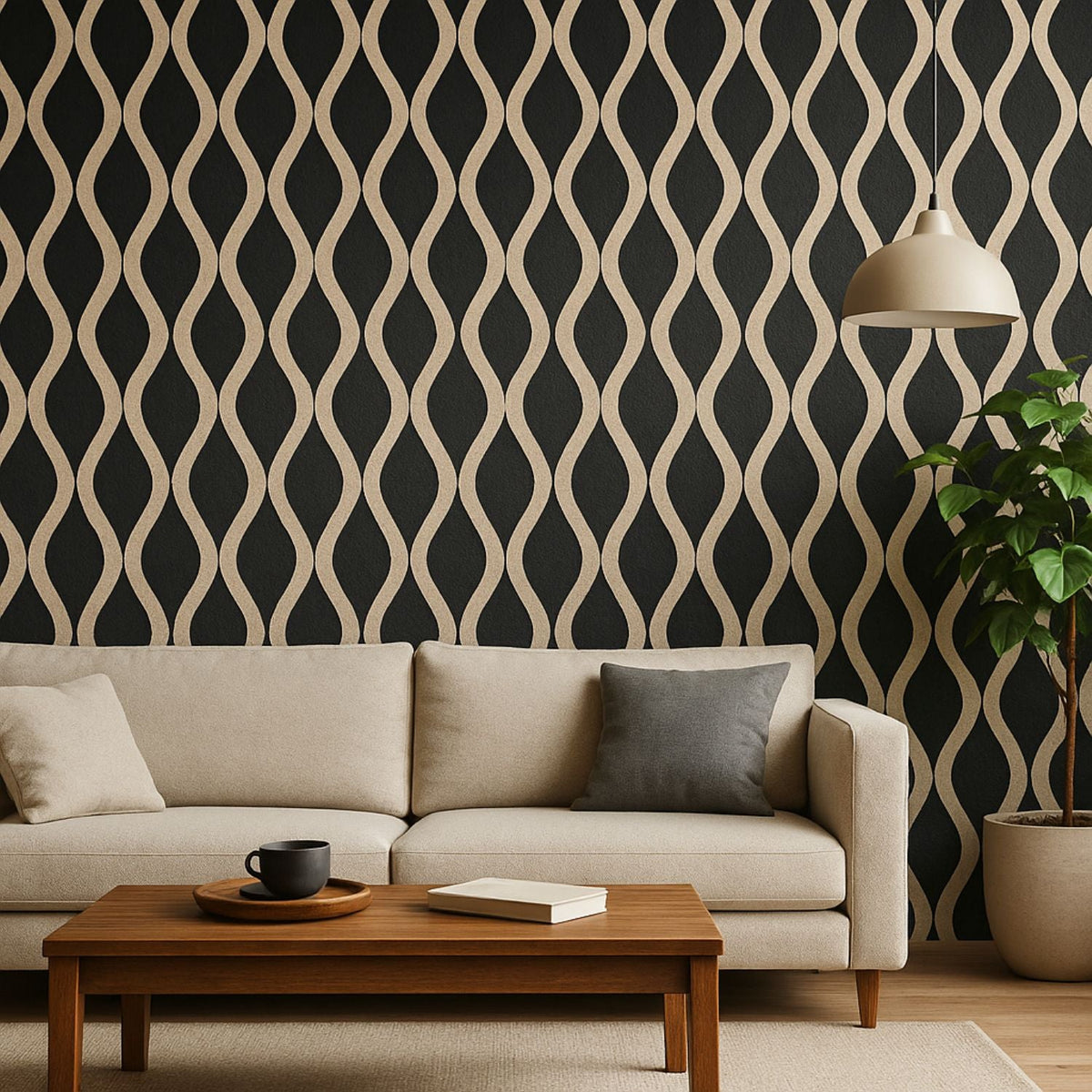 Set of 4 Oak Acoustic Slatted Decorative Wall Panels with Wood Effect Finish
