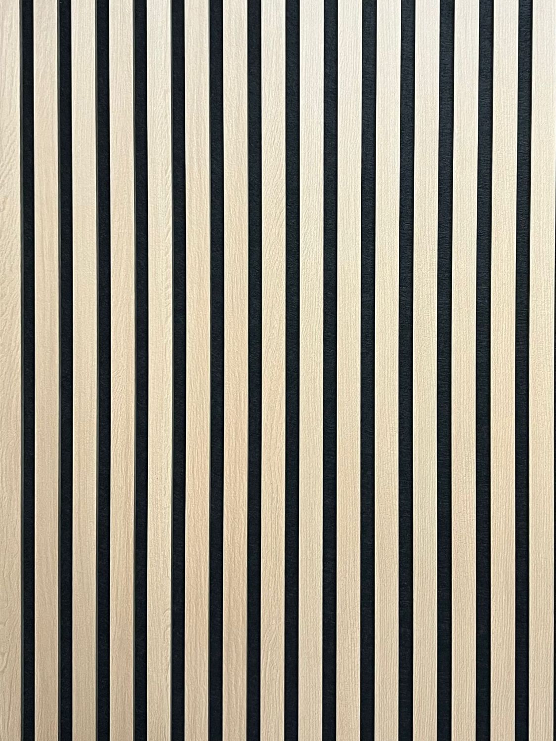 Set of 4 Natural Oak Acoustic Slatted Decorative Wall Panels with Wood Effect Finish
