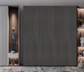 Set of 4 Light Grey Acoustic Slatted Decorative Wall Panels with Wood Effect Finish