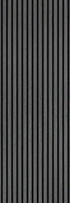 Set of 4 Light Grey Acoustic Slatted Decorative Wall Panels with Wood Effect Finish