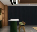 Set of 4 Black Acoustic Slatted Decorative Wall Panels with Wood Effect Finish