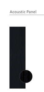 Set of 4 Black Acoustic Slatted Decorative Wall Panels with Wood Effect Finish