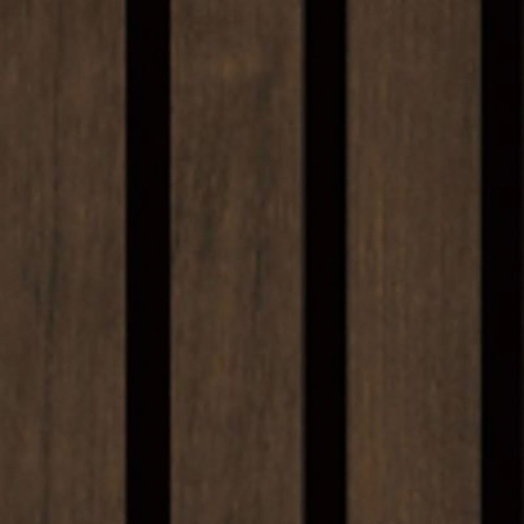 Set of 4 Walnut Acoustic Slatted Decorative Wall Panels with Wood Effect Finish