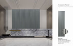 Set of 4 Grey Marble Effect Finish Acoustic Slatted Decorative Wall Panels