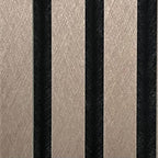 Set of 4 Metallic Brown Acoustic Slatted Decorative Wall Panels with Wood Effect Finish
