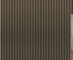 Set of 4 Metallic Brown Acoustic Slatted Decorative Wall Panels with Wood Effect Finish