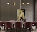 Set of 4 Metallic Brown Acoustic Slatted Decorative Wall Panels with Wood Effect Finish