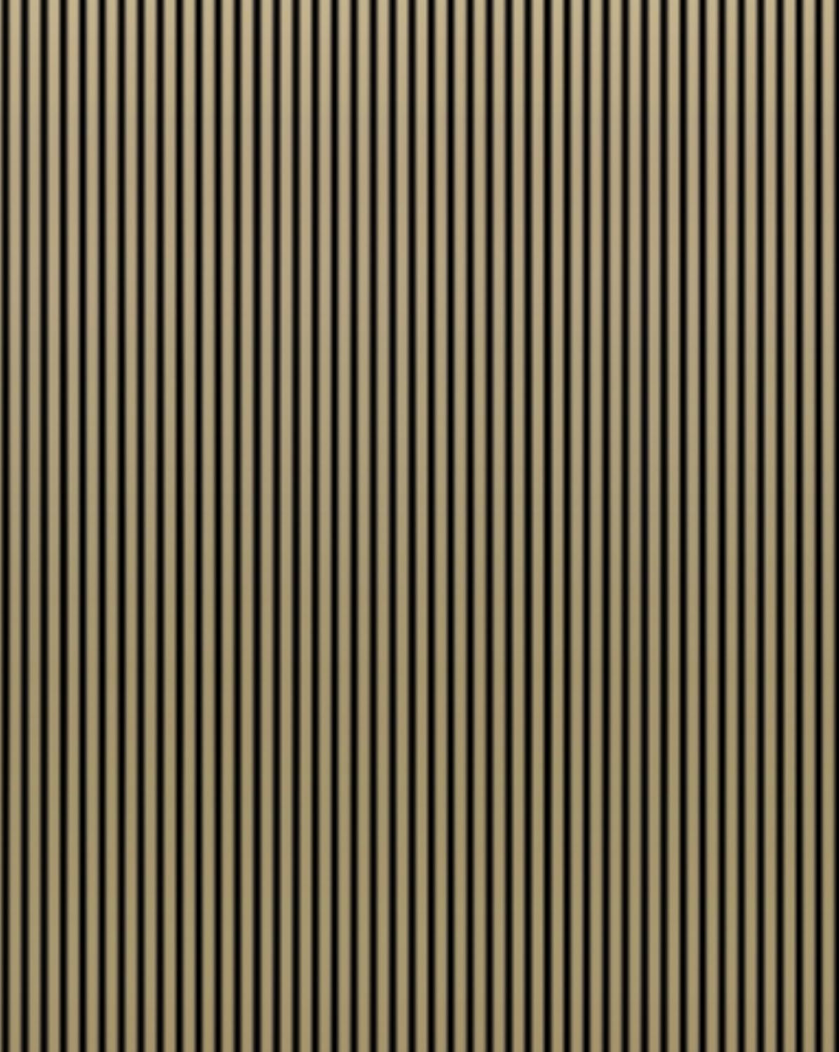 Set of 4 Metallic Gold Acoustic Slatted Decorative Wall Panels with Wood Effect Finish
