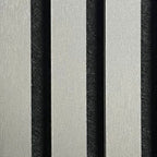 Set of 4 Metallic Dark Grey Acoustic Slatted Decorative Wall Panels