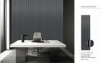 Set of 4 Metallic Dark Grey Acoustic Slatted Decorative Wall Panels