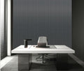 Set of 4 Metallic Dark Grey Acoustic Slatted Decorative Wall Panels