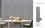 Set of 4 White Marble Effect Finish Acoustic Slatted Decorative Wall Panels