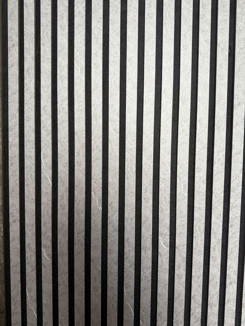 Set of 4 Grey Marble Effect Finish Acoustic Slatted Decorative Wall Panels