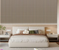Set of 3 Oak Acoustic Slatted Decorative Wall Panels with Wood Effect Finish