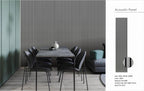Set of 3 Grey Acoustic Slatted Decorative Wall Panels with Wood Effect Finish