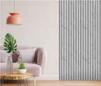 Set of 3 White Marble Effect Finish Acoustic Slatted Decorative Wall Panels