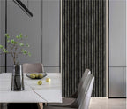 Set of 3 Gold and Black Marble Effect Finish Acoustic Slatted Decorative Wall Panels