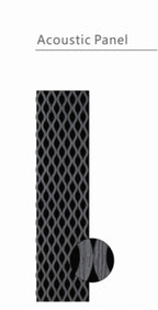 Set of 4 Dark Grey Acoustic Slatted Decorative Wall Panels with Wood Effect Finish (WP03)