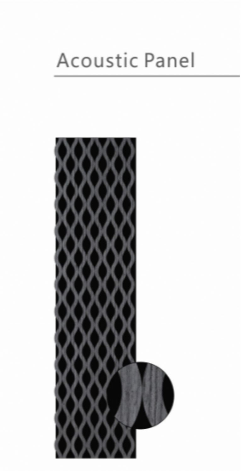 Set of 4 Dark Grey Acoustic Slatted Decorative Wall Panels with Wood Effect Finish (WP03)