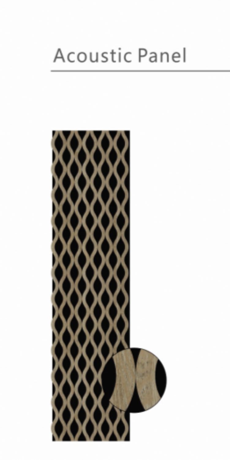 Set of 4 Dark Oak Acoustic Slatted Decorative Wall Panels with Wood Effect Finish (WP03)