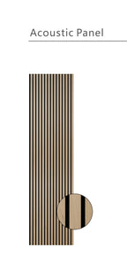 Set of 4 Natural Oak Acoustic Slatted Decorative Wall Panels with Wood Effect Finish