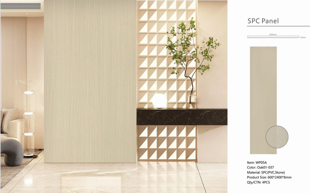 Set of 4 Oak Wood Effect Finish Decorative Wall Panels